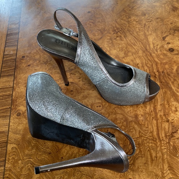 Silver platform heels. Worn only a couple times. - Picture 2 of 5